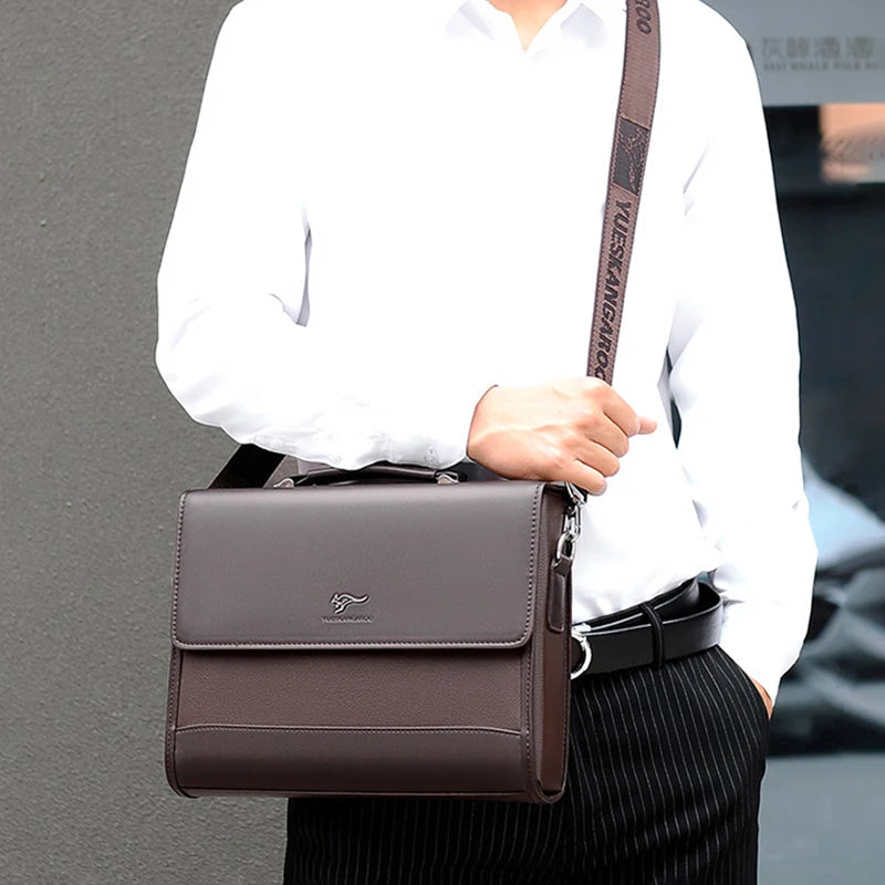 Leather Executives Briefcases For Men Designer Business Tote Bag Wallet Handbag Shoulder Ipad Square Side Crossbody Bag Document Aimak Store