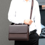 Leather Executives Briefcases For Men Designer Business Tote Bag Wallet Handbag Shoulder Ipad Square Side Crossbody Bag Document Aimak Store