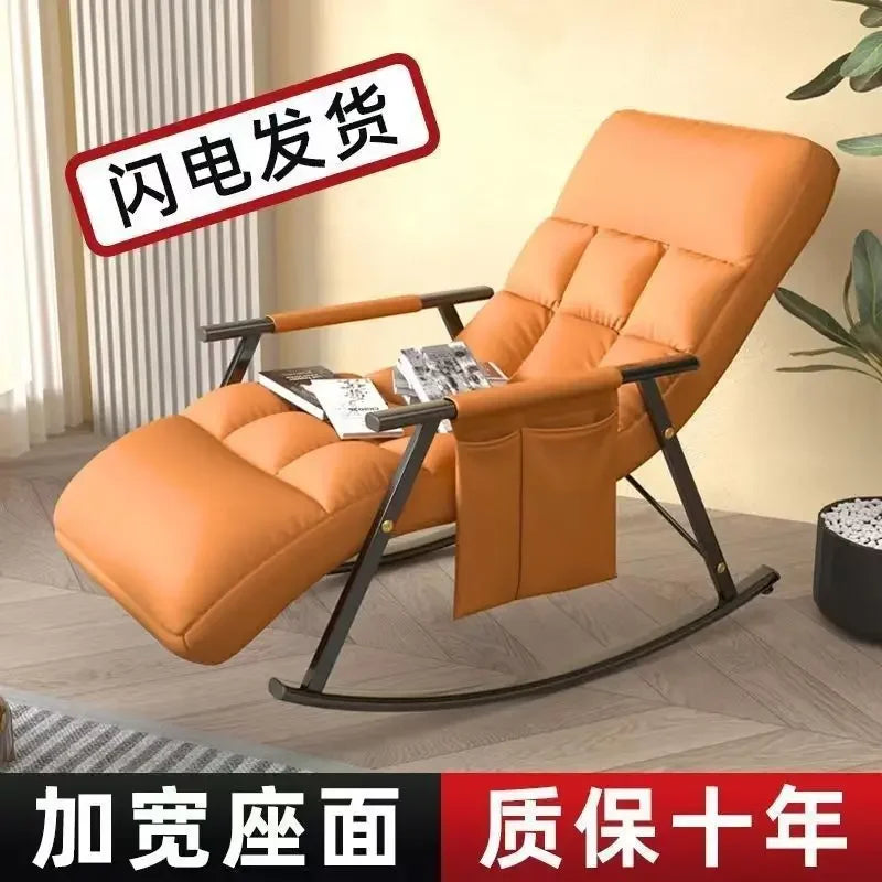 Rocking Chair Folding Nordic Balcony Lazy Chair Adult Leisure Technology Cloth Rocking chairs Sofa Bedroom Garden Lounge Seat Aimak Store