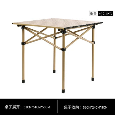 Portable Outdoor Table and Chair Set Folding Picnic Table Self-driving Camping Table Aluminum Alloy Car Egg Roll Table