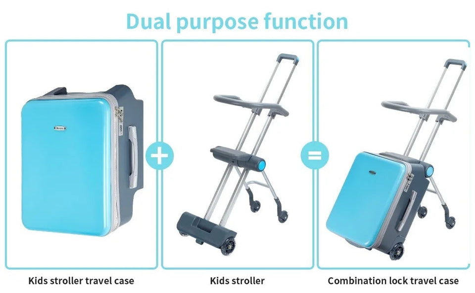 Children's Suitcase with Seat Design Kids Multi-functional Stroller Suitcase Riding and Sitting Carry on Luggage for Travel Aimak Store