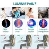 Lumbar Support Pillow Memory Foam Car Seat Waist Cushion Relieve Back Pain Soft and Comfortable For Office Home Car Aimak Store