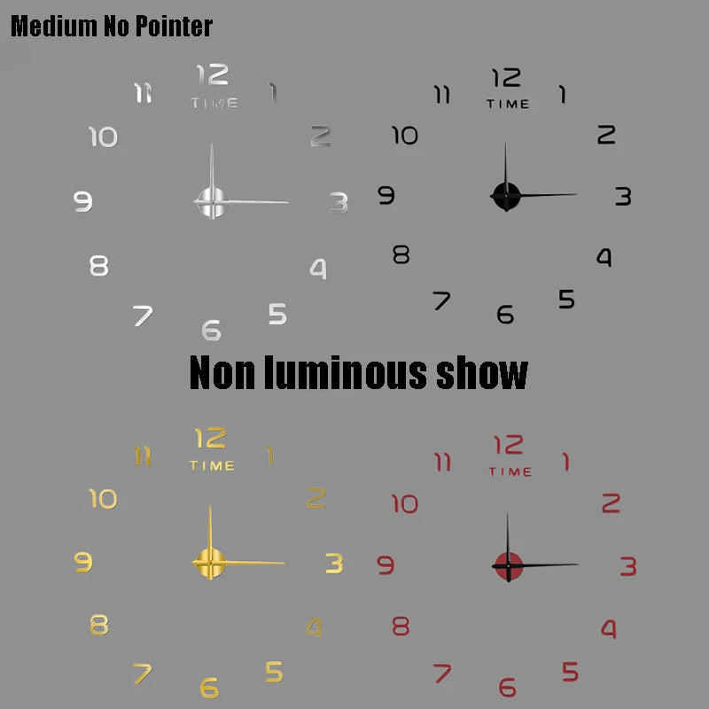 2024 New Metall Moderne 3D DIY Wall Clock Acrylic+EVR+Metal Mirror Home Decoration Super Big 130cm X130 Cm Factory Freeshipping Aimak Store