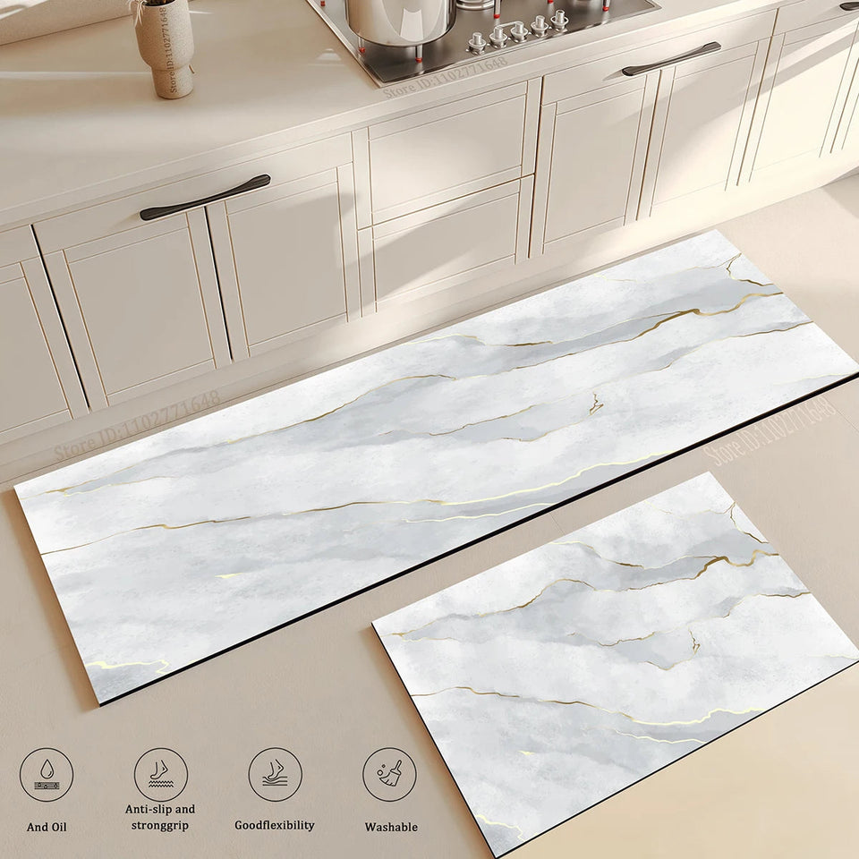 Super Absorbent Mat Kitchen Table Mat Absorbent Quick Drying Anti Slip Area Rugs Anti Oil Stain Floor Mat Washable Large Carpet Aimak Store