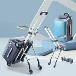 Children's Suitcase with Seat Design Kids Multi-functional Stroller Suitcase Riding and Sitting Carry on Luggage for Travel Aimak Store
