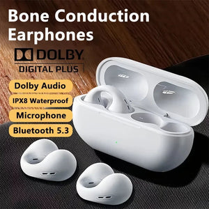 NEW Bluetooth 5.3 Wireless Bone Conduction Headphones T75 Clip Ear Music Noise Canceling Headset HD Call Sports Gaming Earphone Aimak Store
