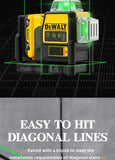Dewalt DW089LG Laser Level 12 Line 3 Sides*360 Degree Vertical Lines Laser Level Meter Outdoor Uses 12V Lithium Battery Aimak Store