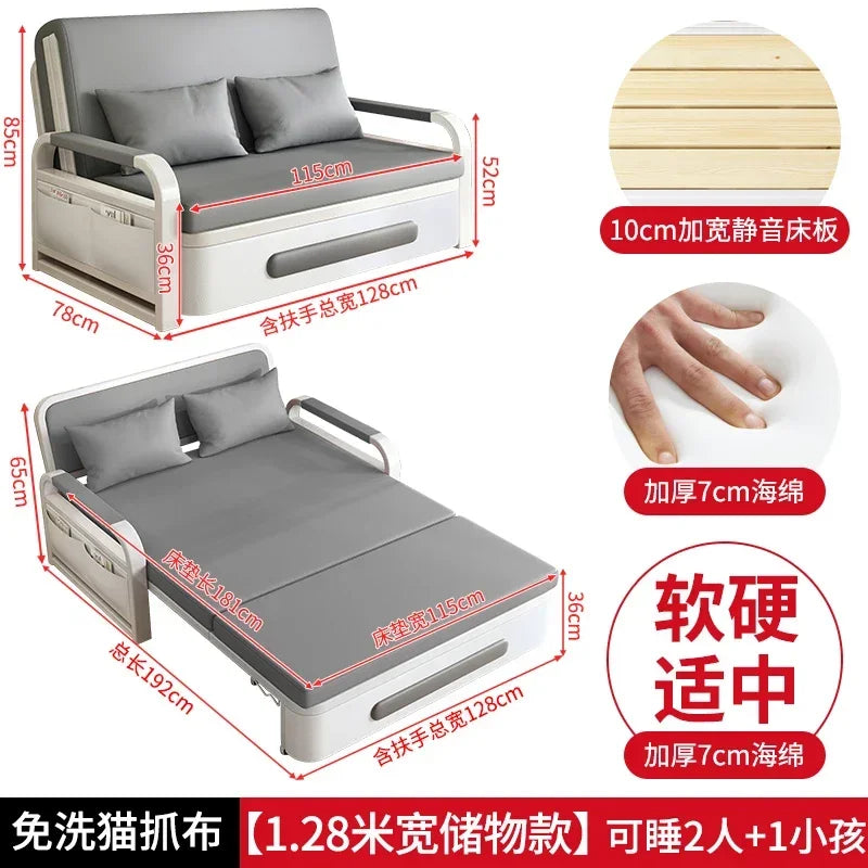 2025 New 1.2 Multi functional single double bed room sofa bed folding dual-use Internet new living room On Sale Aimak Store