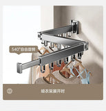 Foldable No Drill Wall Mounted Clothes Drying Rack, Indoor Outdoor Retractable Hanger, Space-Saving Design for Balcony Aimak Store
