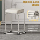 Simple and Luxurious Stackable Square Stool Enlarged and Thickened Round Stool Dirt Resistant Technology Cloth Stool Aimak Store