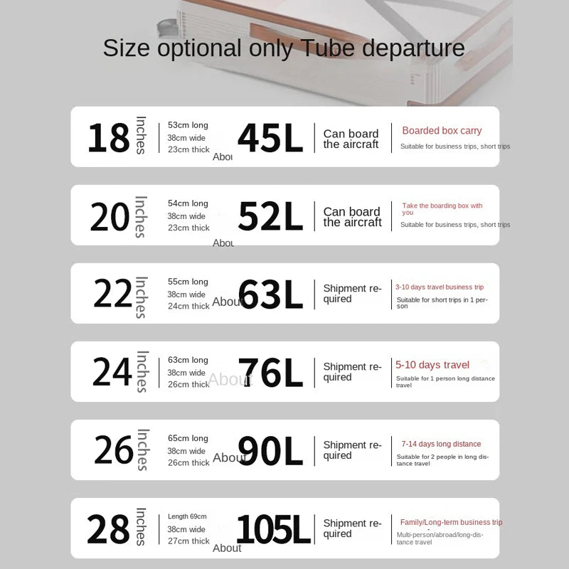 18-28Inch Wide Trolley Suitcase Mute Brake Wheels USB Port Password Boarding Box Multifunctional Large Capacity Suitcase Aimak Store