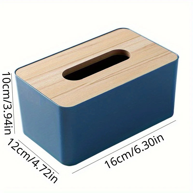 1pc Tissue Box Cover for Disposable Paper Facial Tissue, Rectangular Holder for Desk, Office Aimak Store