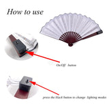 Luminous Folding LED Fan Dancing Light Fan Flashing For Night Music Show Rave Festival Accessories Glowing In The Dark Party Aimak Store