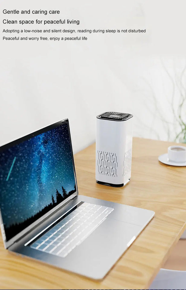 MINI HEPA Air Purifier Remove Smoke Odor Formaldehyde Negative Ion Air Cleaner for Car Bedroom Aromatherapy Purification Aimak Store