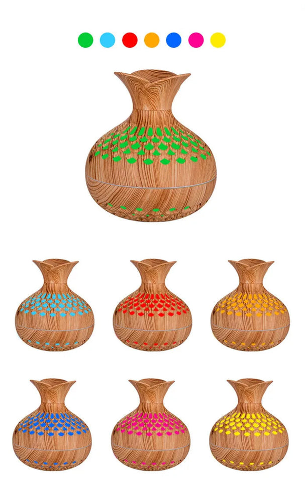 300ml USB Air Humidifier, Mini Humidifier Desktop Humidifier, Hollow Vase Shape Humidifier With Colorful Night Lights Aimak Store