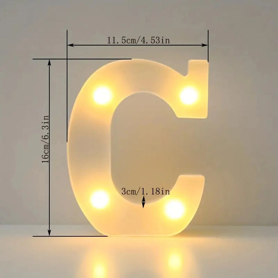 1pc White Decorative Led Light Up 6.3'' Number Letters Sign Night Lights Marquee For Home Wedding Party Birthday Christmas Decor Aimak Store