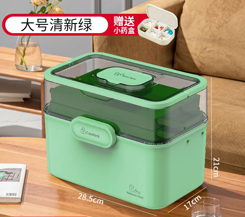 Household Medicine Box Large-capacity Medicine Multi-layer Sorting Storage Box Portable Storage Box for Groceries Aimak Store