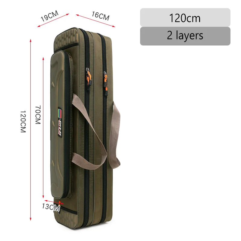 NON-Foldable 2/3/4 Layer Fishing Rod Tackle Bag 80/100/120/130CM Multifunctional Fish Reel Lure Line Tools Storage Case Gear Aimak Store