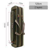 NON-Foldable 2/3/4 Layer Fishing Rod Tackle Bag 80/100/120/130CM Multifunctional Fish Reel Lure Line Tools Storage Case Gear Aimak Store