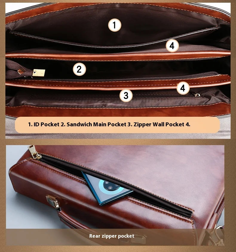 Men's High Quality Business Briefcase Crossbody Shoulder Messenger Bags Male Office Handbag Laptop Bags Bolsos Para Hombre Aimak Store