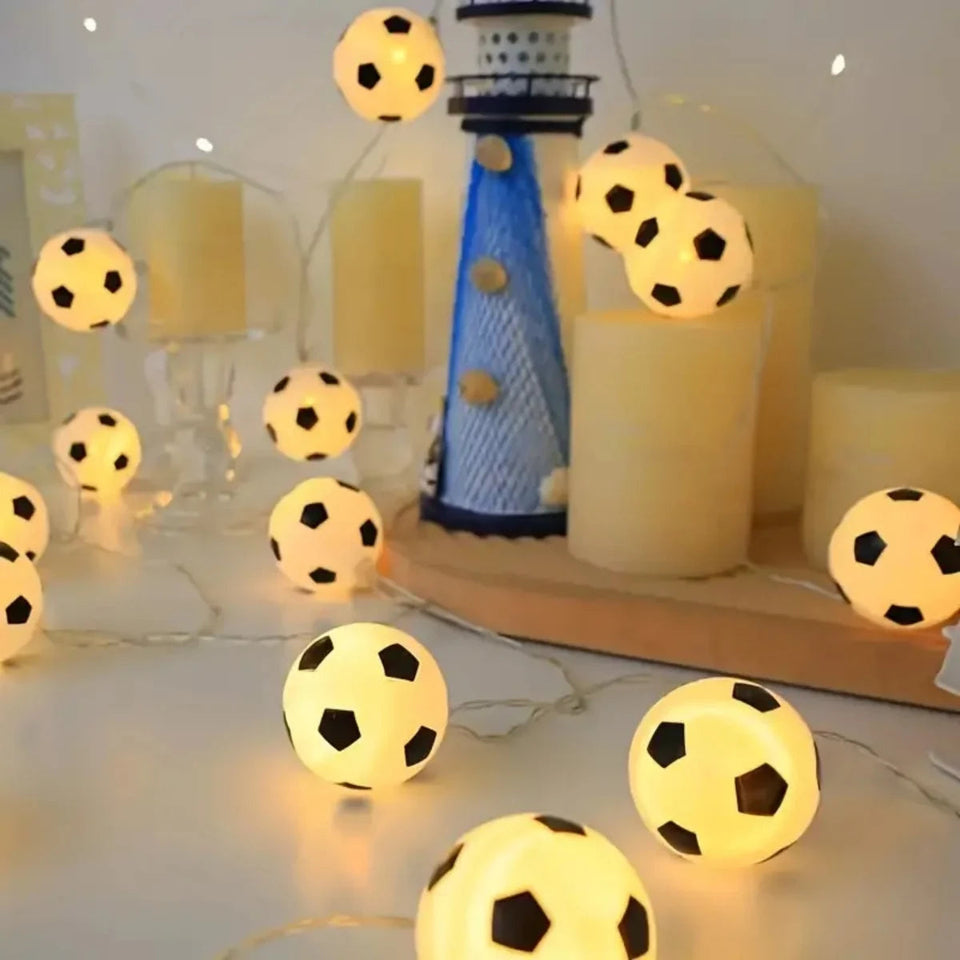 1pc 10/20LED Football String Lights Creative Atmosphere Lamp Battery Powered For Restaurants Window Displays Room Holiday Decor Aimak Store