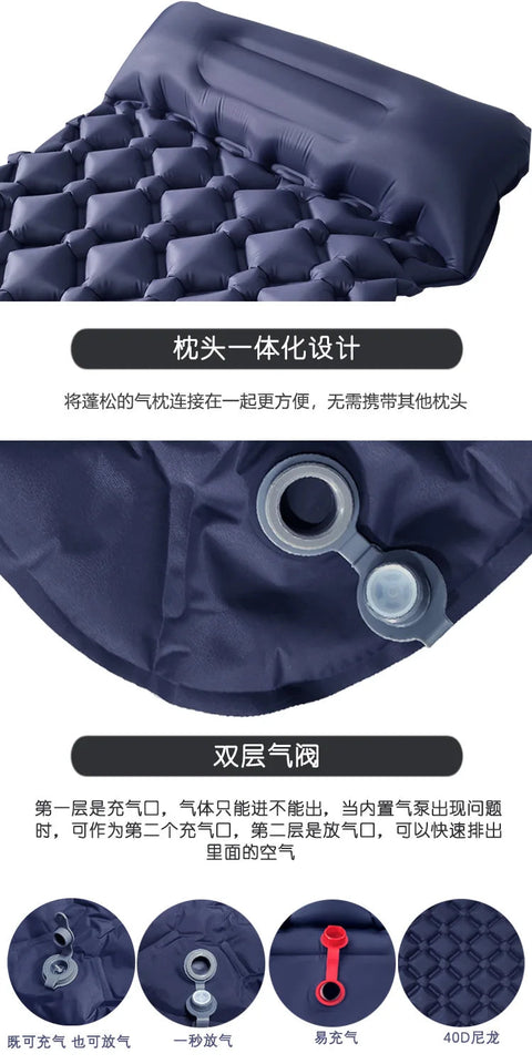 Picnic Mat Ultralight Self-inflating Air Mattress Thicken Sleeping Pad Splicing Inflatable Bed Beach Camping Tent Air Cushion Aimak Store