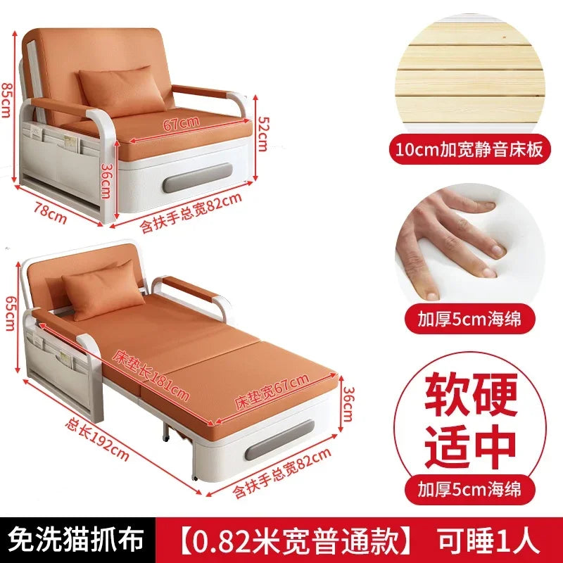 2025 New 1.2 Multi functional single double bed room sofa bed folding dual-use Internet new living room On Sale Aimak Store