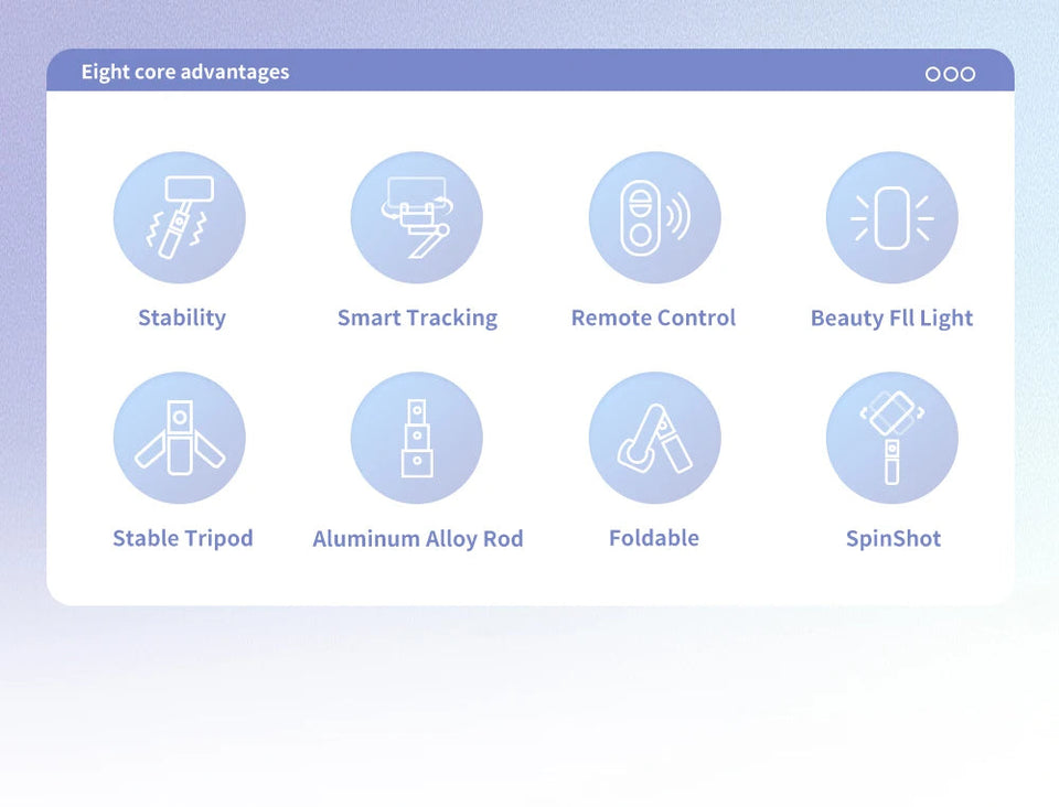 Q18 Desktop Following the shooting Mode Gimbal Stabilizer Selfie Stick Tripod with Fill Light for iPhone Cell Phone Smartphone Aimak Store