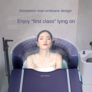 Shower Bucket for Adults PVC Folding Children's Bath Thickened Bathtub Household Inflatable Bathtub Adult Shower Bucket Aimak Store