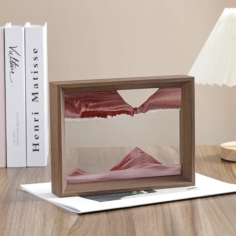 3D Sandscape Moving Sand Art Picture Wooden Frame Quicksand Liquid Hourglass Craft Flowing Sand Painting Office Home Decor Gifts Aimak Store