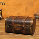 Antique style Wooden Storage Box Medieval Suitcase Treasure Chest Necklaces Art Collection Jewelry Organizer Gift Box With Lock Aimak Store