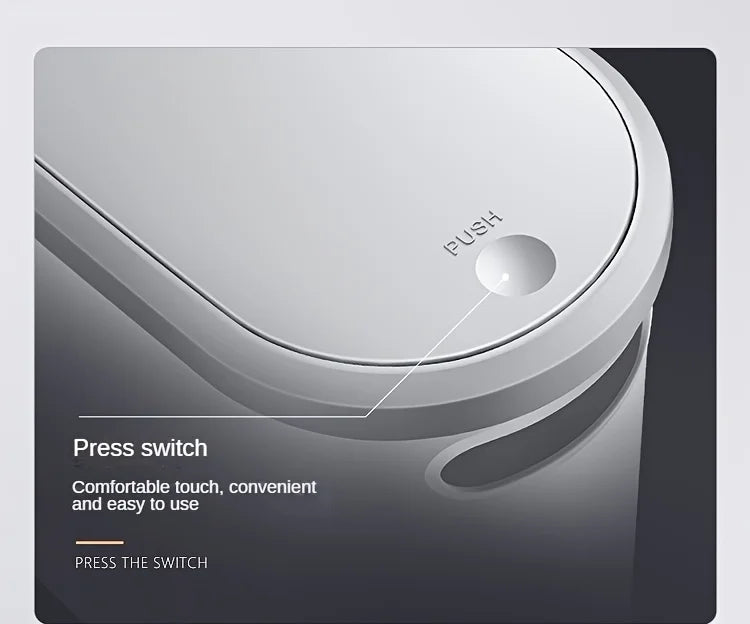 10L Bathroom Trash Can, Household Creative Gap Waste Bin, Press Type Garbage Can with Lid, Simple Paper Basket Kitchen Trash Can Aimak Store