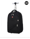 Men Trolley Backpack Shoulders Travel Bag with Wheels 24 Inch Students Rolling Luggage Business Trolley Large Capacity Suitcases Aimak Store