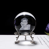 Photo Text Personalized Crystal Ball 2D Laser Engraving Pets Baby Family Picture Customized Glass Sphere Souvenir Birthday Gifts Aimak Store