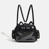 Y2K Ita Bag Cat PU Backpack – Foldable, Adjustable Strap, Secure Zipper, Preppy Style Cute Schoolbag Aimak Store