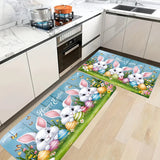 Easter Bunny Eggs Butterfly Kitchen Mat Home Decor Washable Corridor Balcony Rugs Bathroom Non-slip Floor Mat Entrance Doormat Aimak Store