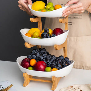 Living Room Home Three-layer Plastic Fruit Plate Snack Dish Creative Modern Dried Fruit Basket Candy Cake Stand Bowl New Style Aimak Store