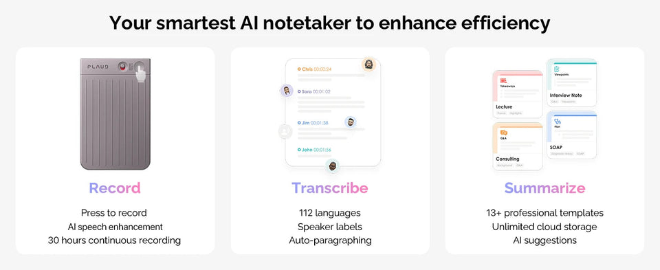 PLAUD NOTE AI Voice Recorder, AI Notetaking Device for Meetings, Lectures, Calls, AI Transcription & Summarization Aimak Store