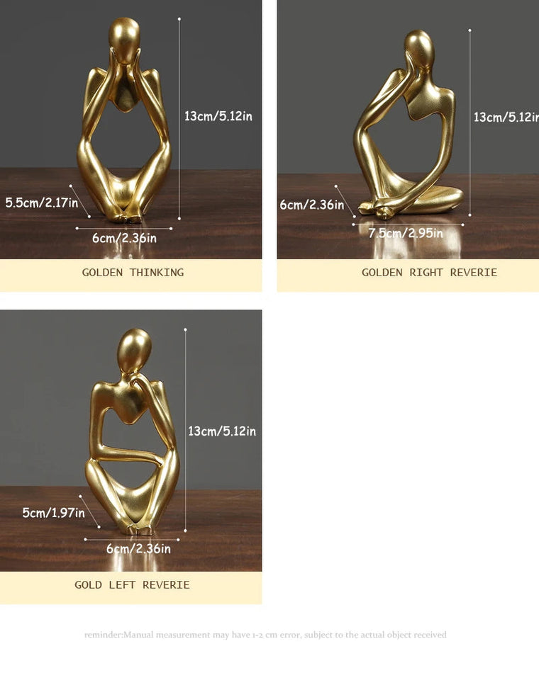 3pcs/set Abstract Thinker Statue Resin Sculpture Micro Thinker Figure European Office Home Decoration Accessories Aimak Store