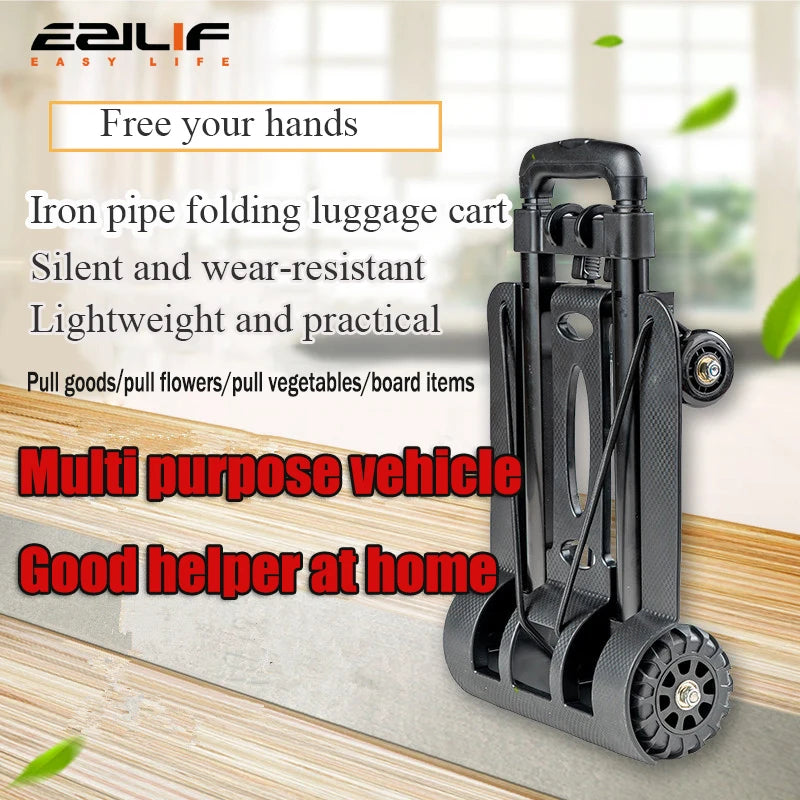 2/4-wheel foldable trolley truck, portable shopping cart, household grocery truck, small cart, garden cargo truck Aimak Store