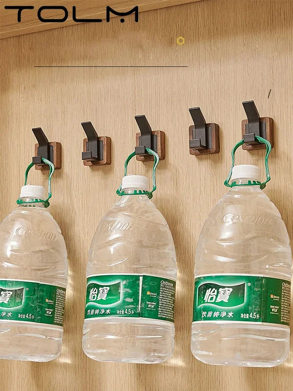 Walnut Coat Wall Hook Wall Hanging Coat Rack for Bathroom Kitchen Bedroom Hallway Wall Hooks Coat Clothes Holder Aimak Store