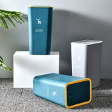 15L Nordic Style Toilet Trash Can Household with Lid Kitchen Classification Presstype Wastebasket Bathroom Rectangular Trash Can Aimak Store