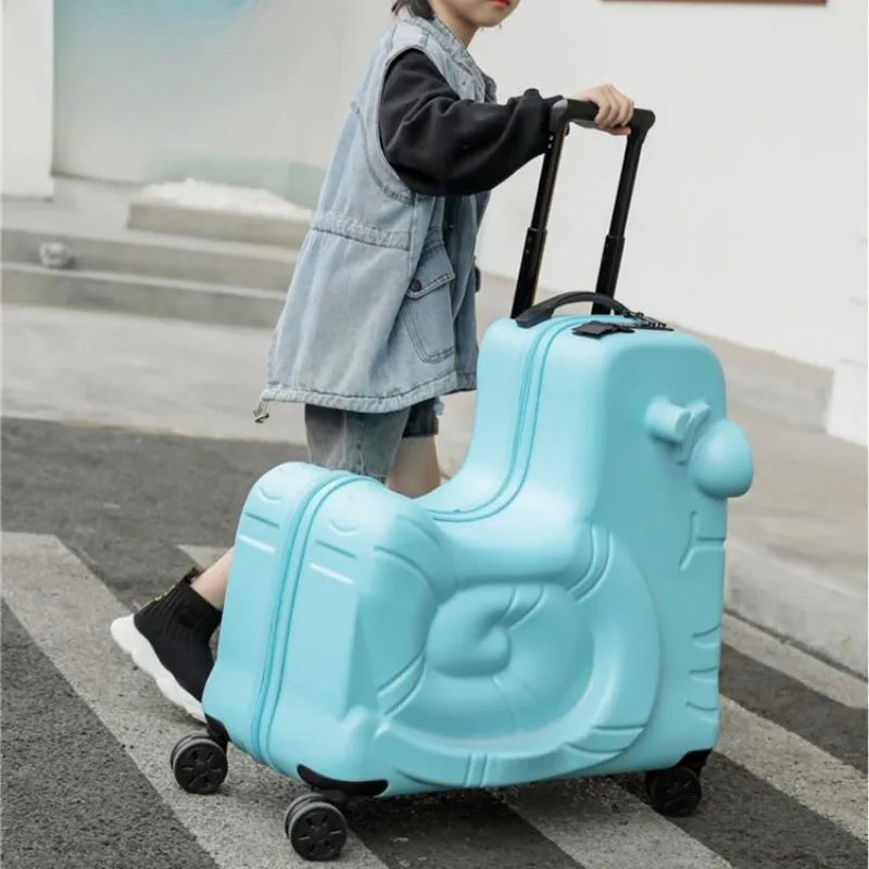 Cartoon children's trolley case Rideable Universal wheel children's travel password case Large capacity children's luggage Aimak Store