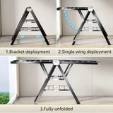 Balcony Clothes Drying Rack Floor-Standing Foldable Household Movable Clothes Drying Rack Dormitory Quilt Drying Rack 3 Floors Aimak Store