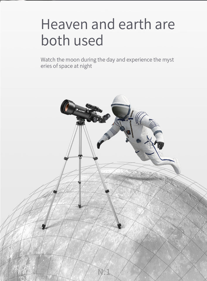 Celestron Travel Scope 70mm 70400 AZ Refractor Astronomical Telescope Portable 10-165X Zoom Monocular For Kids Beginner Gifts Aimak Store