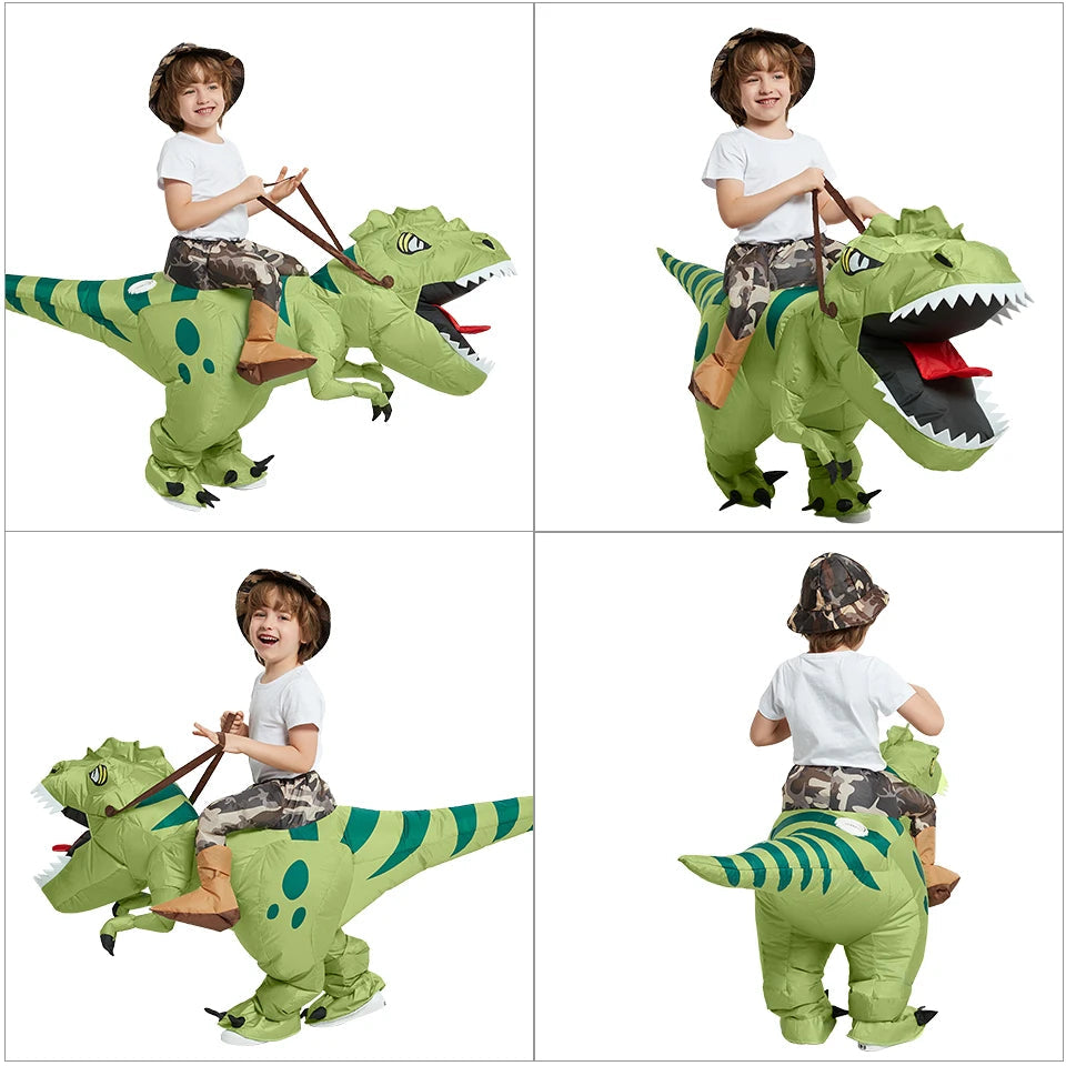 Animal Cartoon Riding T-Rex Inflatable Costume Nursery Kids Dinosaur Role Playing Game Adult Kids Chasing Game Birthday Gift Aimak Store