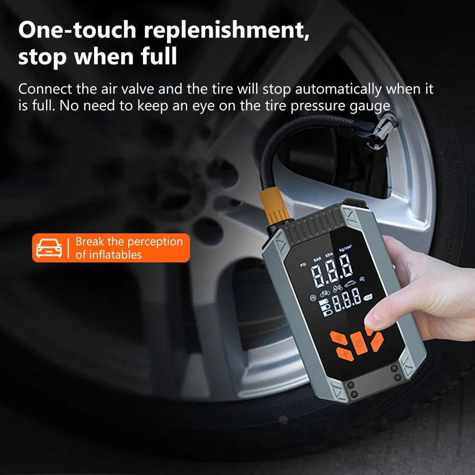 7 in 1 Car Tyre Inflator Inflatable Pump Electric Pump Car Jump Starter Battery Starting Portable Air Compressor Emergency Power Aimak Store