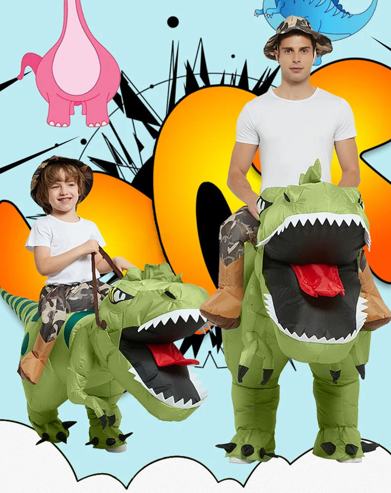 Animal Cartoon Riding T-Rex Inflatable Costume Nursery Kids Dinosaur Role Playing Game Adult Kids Chasing Game Birthday Gift Aimak Store