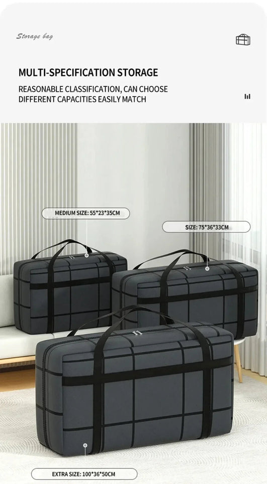 Clothing and Quilt Bag Thickening and Widening Strong Load Bearing Capacity Storage Bag Big Opening Non Woven Fabric Packing Bag Aimak Store