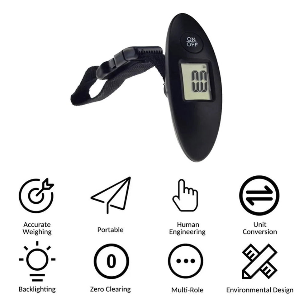 40kg/100g Digital Electronic Luggage Scale Portable Suitcase Scale Travel Bag Weighting Fish Hook Hanging Scale（Without Battery） Aimak Store